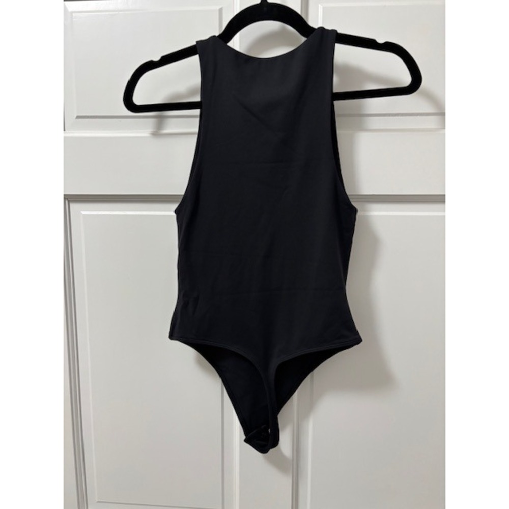 Babaton Black Bodysuit Sleeveless Ribbed Tank Top Women's Size S - Picture 3 of 5
